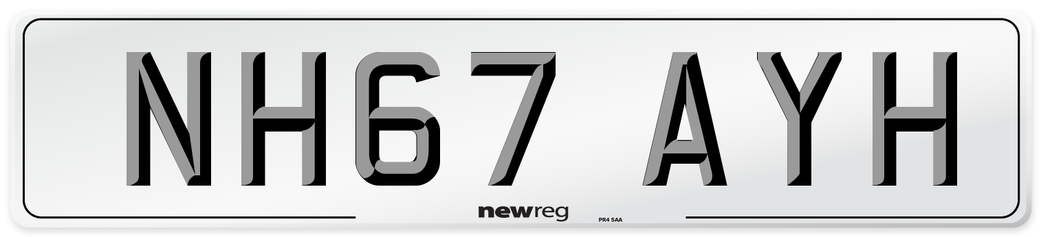 NH67 AYH Number Plate from New Reg